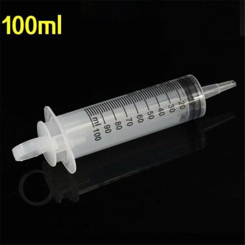 5pcs 100ml Large Syringe Industrial Lab Hydroponics Nutrient Measuring Dispensing Syringe With Needle Plastic Disposable Syringe