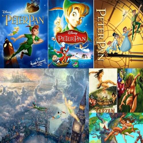 Disney 5D DIY Diamond Painting Cross Stitch Kit Cartoon Character Peter Pan/Taishan New Inlaid Rhinestone Decoration Paintin