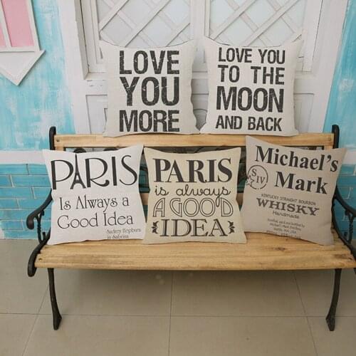 Black Letter Classic Love Sweet Declaration Cushion Pillowcase Express Greetings Glorification Letters Decoration Throw Pillows