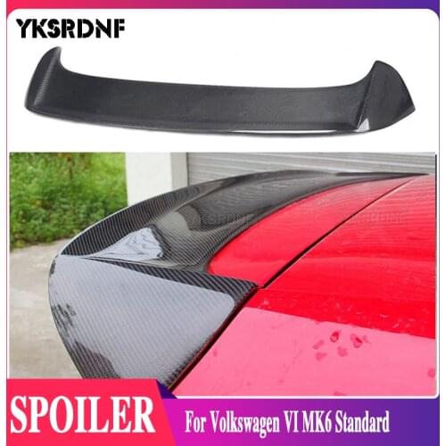 Golf 6 REVOZPORT Styling Carbon Fiber Rear Roof Lip Spoiler Wing for Volkswagen VI MK6 Standard Bumper(Not GTI Not R)2008-2012