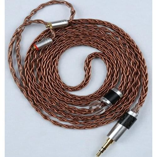 Hifi MMCX Headphone Upgrade Cable 3.5mm Single Crystal Copper Plated Silver Audio Cords For se215 se315 se425 se535 Headset Wire