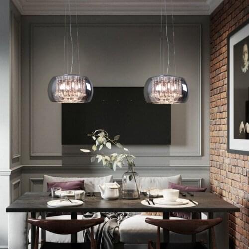 Personality glass chandelier modern minimalist light in the bedroom creative restaurant study lighting