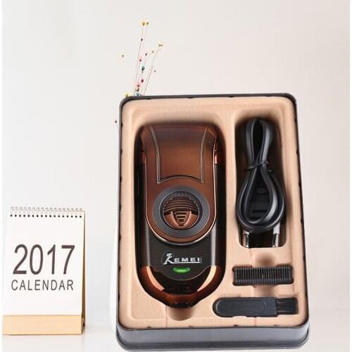 Kemei Electric Shaver 3D Double Floating Sideburns Reciprocating Trimmer for Men Face Safety Machine with Stainless Steel Blade