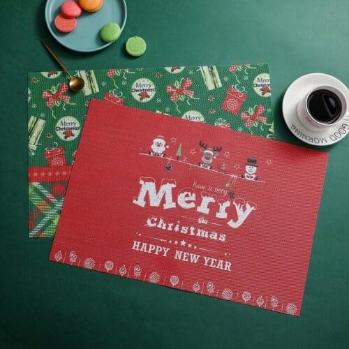PVC Heat Insulation Dining Table Mat 45x30cm Non-slip Placemat for Dining Table Kitchen Dining Accessories Christmas Placemats