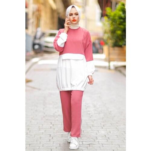 Colorful Rose Hijab Dual Team, islamic fashion suit, islamic clothing suit, islamic clothing kombinler, Muslim fashion