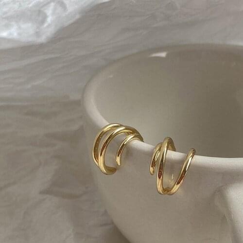 Fashion Simple Vintage Earrings Gold Irregular Geometric Hoop Earrings Elegant Drop Earrings For Women Girls Banquet Party Daily