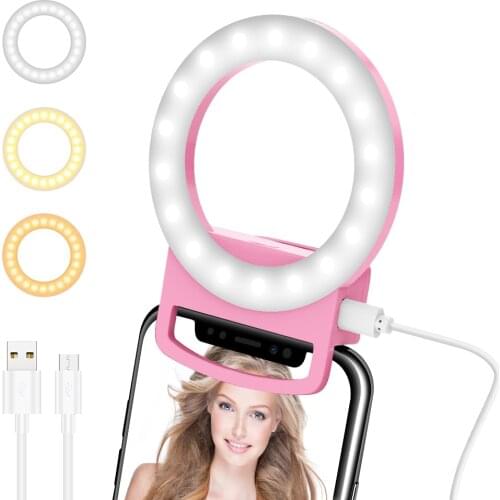 Selfie Beauty Lamp 54 LEDS Selfie Ring Fill Light for Live Video Camera 3 levels Lighting Clip Universal For All Phones
