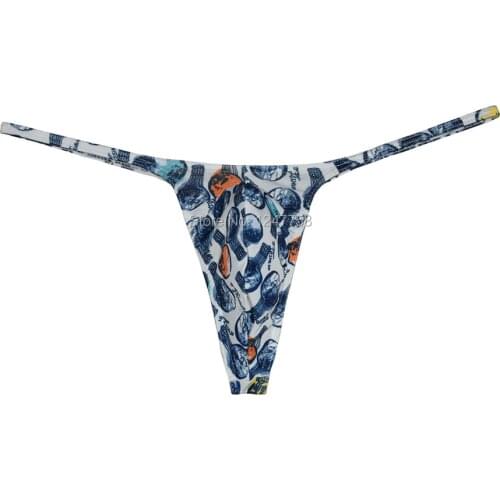 Mens Print Underwear Tangas Spotrs Micro Thong Mini Bikini G-string