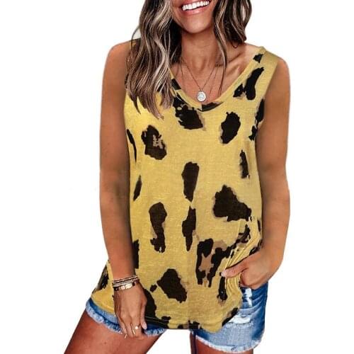 2021 New Casual Loose-fitting Spotted Womens Vest Sleeveless Top Women