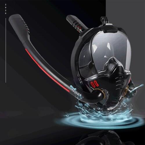 Men Women Swimming Mask Double Breathing Tube Silicone Full Dry Snorkeling Masks Scuba Diving Goggles Equipment For Adult