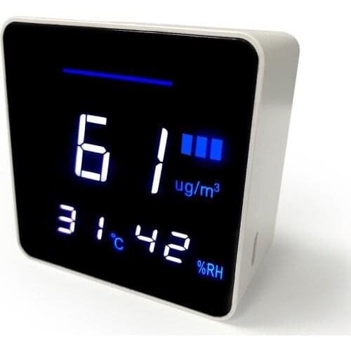 PM 2.5 Household Air Quality Monitor PM2.5 Tester with Electricity Quantity Temperature Humidity Display Air Quality Detector