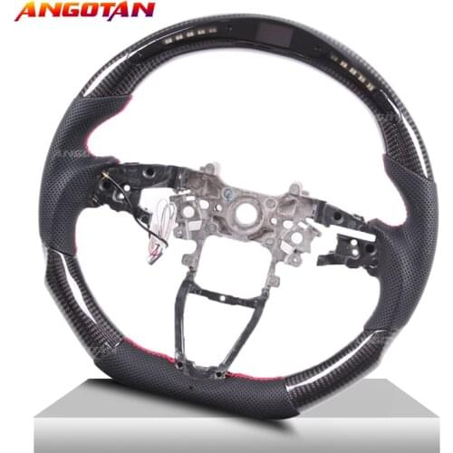 Suitable for Honda Accord 2013-2017 carbon fiber racing LED light Perforated Leather steering wheel