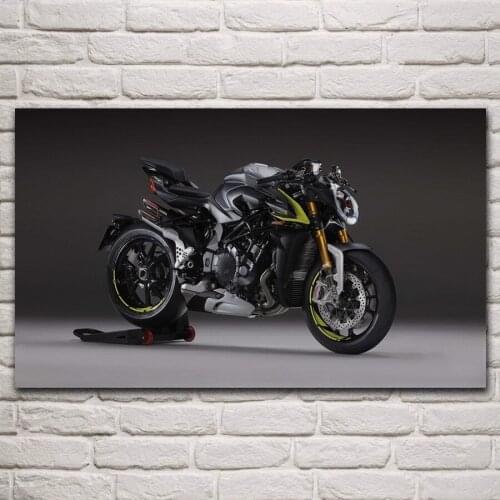 Awesome black super bike sport motorcycle vehicles living room home art decor print decoration fabric poster KP245