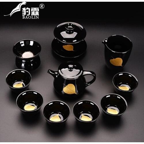 Luxury Chinese Tea Cup Set Modern Kung Fu Ceramic Teapot Strainer Simple Tea Set Stone Mill Porcelain Juego De Te Teaware DG50TS