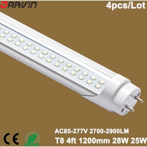 Led Tube Light T8 4ft Double Lines 25W 28W Split Fluorescent Light SMD2835 G13 Led Light Super Bright , Free Shipping