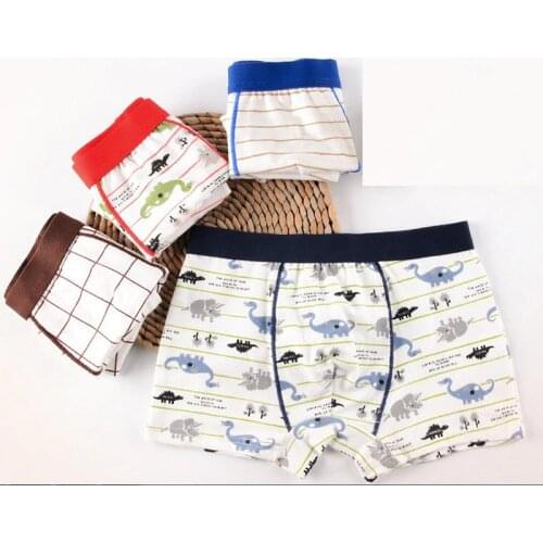 New free shipping high quality boys boxer shorts panties kids Dinosaur 95% cotton children underwear 3-10year 4pcs/lot