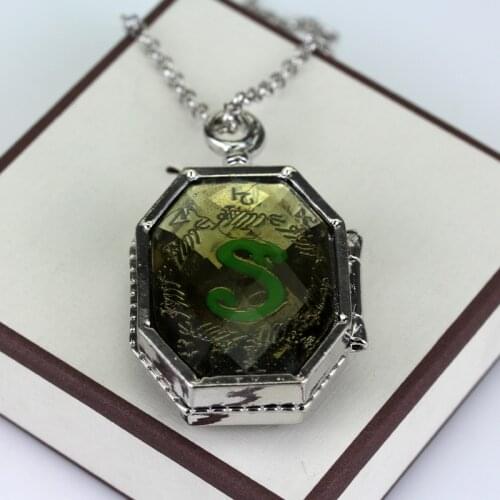 Tv Magic School Slytherin-Horcrux-Locket Snake Necklaces Slytherin College Treasures Voldemorts Horcruxes Pendant Necklace