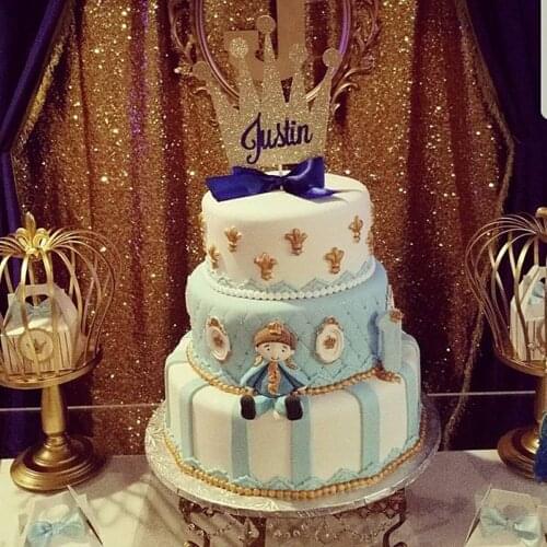 Custom Royal and gold Prince pink Princess Name Cake or Centerpiece Topper for Birthdays, Baby Showers, Christenings, Baptisms