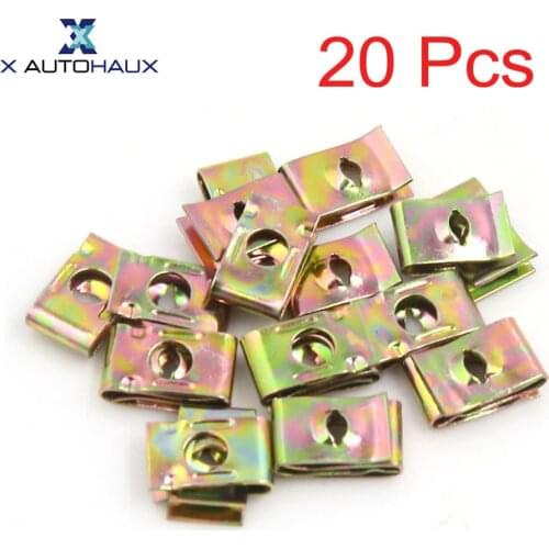 X AUTOHAUX 20Pcs Spring Metal Retainer Screw U-Type Car Clips Rivets Fit Hole . | .mm | 11.5mm | 17mm | 3mm | 5mm | 6mm Fastener
