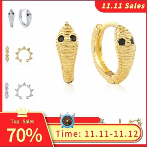 BOAKO 925 Sterling Silver Earrings For Woman Snake Piercing Earrings Dangle Diamond Crystal Fashionable Luxury Pendientes #4.2