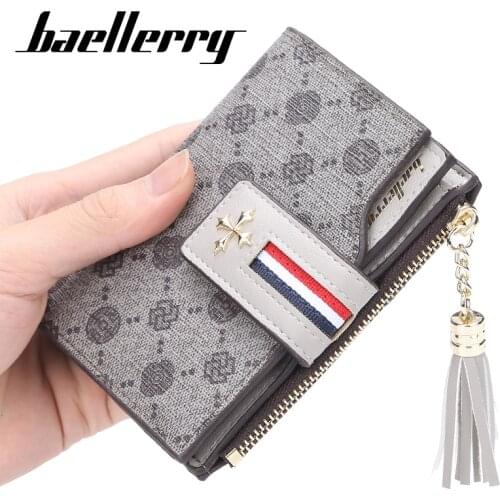 Baellerry Vintage Women Small Leather Short Wallet Coin Pocket Luxury Hasp Wallets Money Purses Carteira Clutch Bag Card Holders