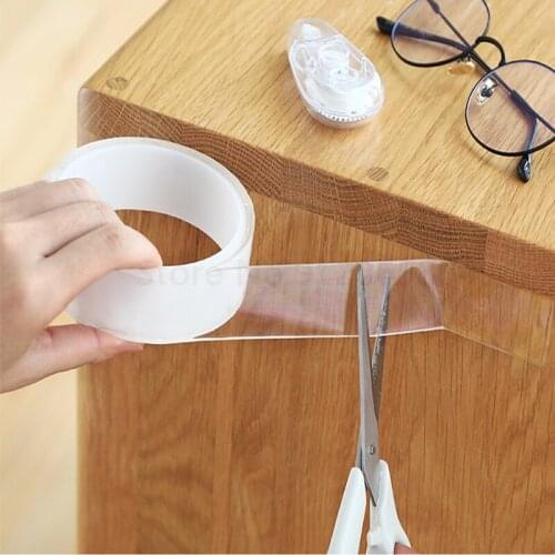 1/2/3M Reusable Double Side Adhesive Nano Traceless Double Sided Waterproof Tape Removable Sticker Adhesive Glue Gadget Sealers