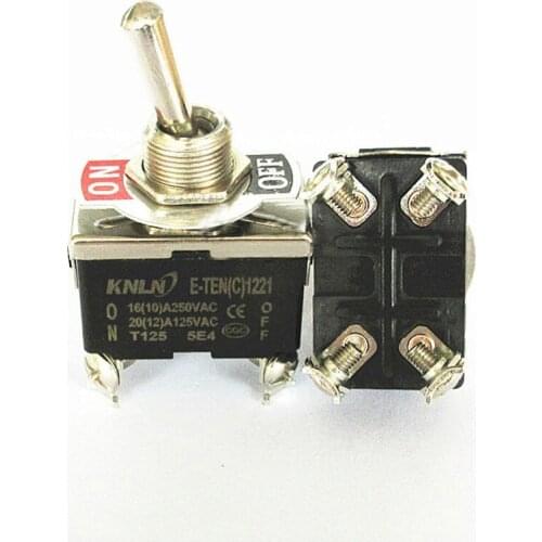 1pc E-TEN1221 12MM 4 Pin SPST 4 Terminal ON-OFF 16A 250V 20A 125V/AC Toggle Switch TEN1221