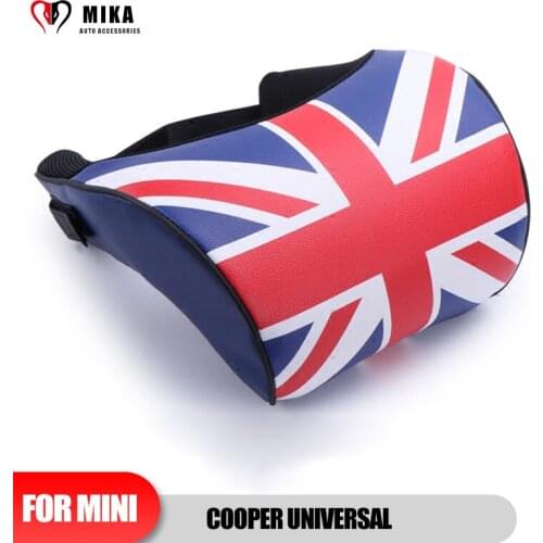 1PCS Universal For Mini Cooper F55 F56 F60 R55 R56 R60 PU Leather Pillow Head Neck Rest Memory Foam Pad Auto Styling Accessories