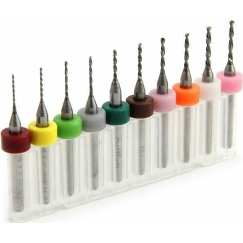 10 pcs/box High Quality Hard Alloy PCB drill bit printed circuit board micro drill bit set tool 0.6mm-1.5mm