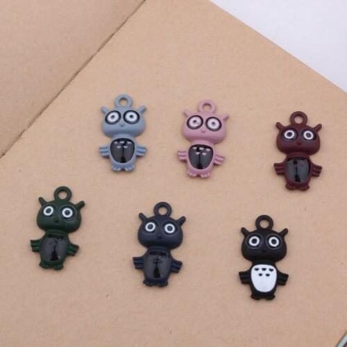 10Pcs Mix Colors Owl Enamel Charms Alloy Dangle Charms for DIY Women Pendants for Necklace Bracelet Jewelry Findings Accessories