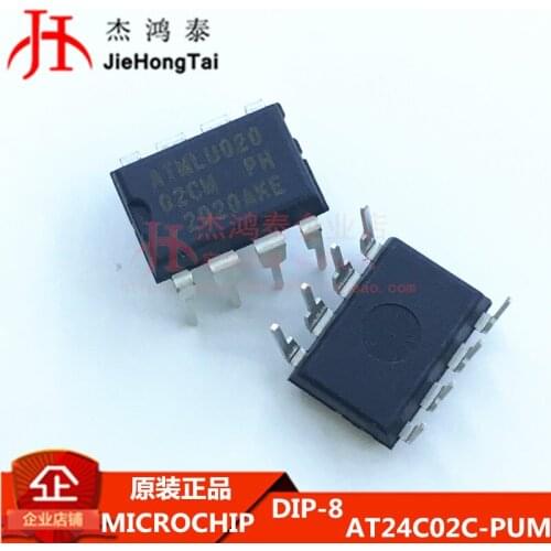 100% New&original AT24C02C-PUM Marking :02CM EEPROM 2K-bit 1.8V DIP8 In Stock 5pcs/lot