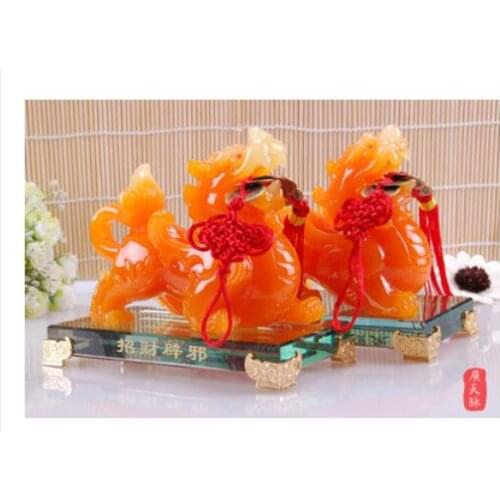 2 Pixiu Brave troops Geomantic water Exorcise exorcise town house Crafts Opening up crafts sculpture decoration statues Home