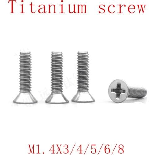 20pcs DIN965 M1.4*3/4/5/6/8/10 titanium phillips cross recessed flat countersunk head screw