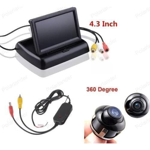 4.3 inch TFT LCD Monitor 2ch Video Input 480*240 resolution Car Rear View 360 degree Camera Reverse Backup Color camera