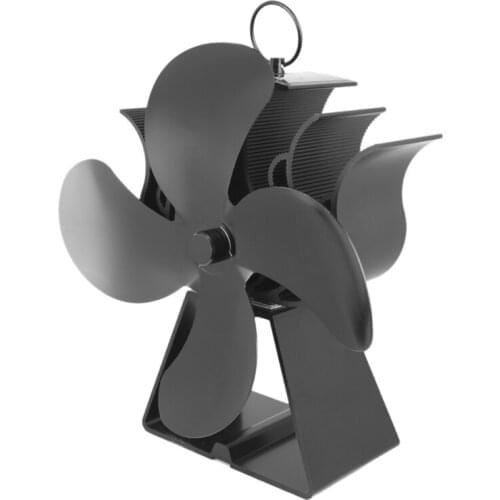 4-Blade Thermal Power Fireplace Fan Heat Powered Wood Stove Fan For Indoor