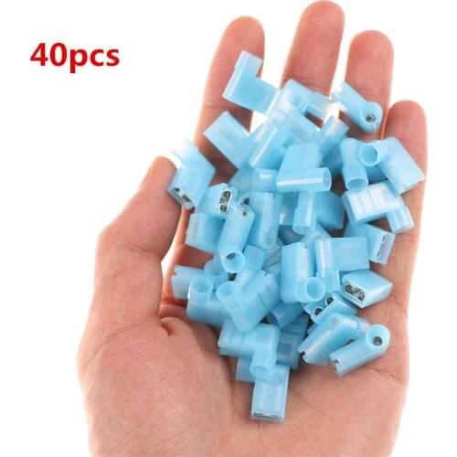 40pcs Insulated Terminal 90 Degree Insulated Female Spade Terminals Right Angle Female Flag Crimp Connector for Terminals
