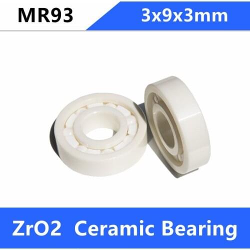 5/10pcs MR93 ZrO2 full Ceramic ball bearing 3x9x3mm Zirconia ceramic bearings 3*9*3mm