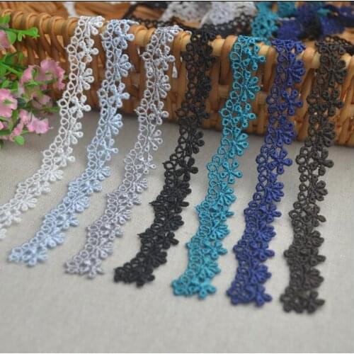 5 Meters Thin Black Blue Lace Trim Lace Applique Polyester for Clothes Home Textiles Apparel Sewing Lace Fabric