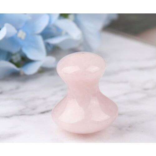 1PCS Natural Rose Quartz Mushroom Facial Back Foot Acupuncture Massage Scraper SPA Therapy Jade Board Face Massager Gua Sha Tool