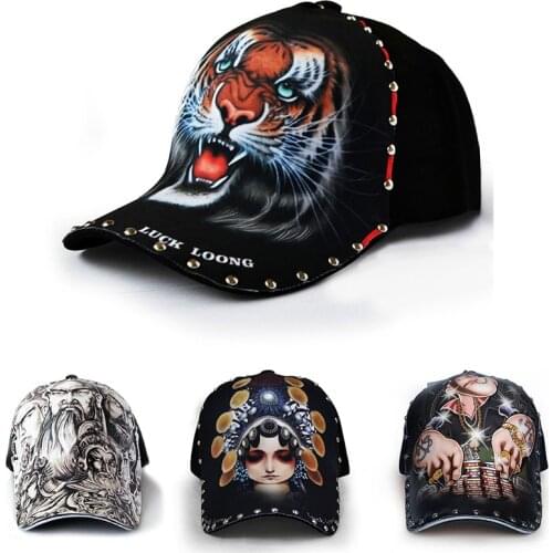 Illustration Art Baseball Cap Rivet Personality Hip-hop Hat Snapback Unisex Baseball Cap For Woman & Man Snapback Cap Sport Hat