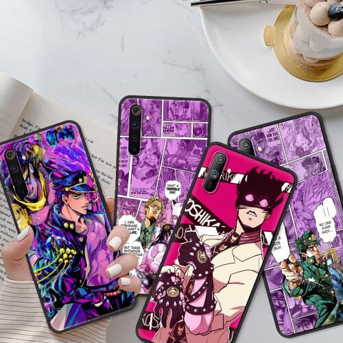 Phone Case For Realme 5 6 7 8 Pro x50 c25 c21 c20 c15 c11 Q2 Q2i XT Black Bumper caso Fundas JOJO 39 s Bizarre Adventure
