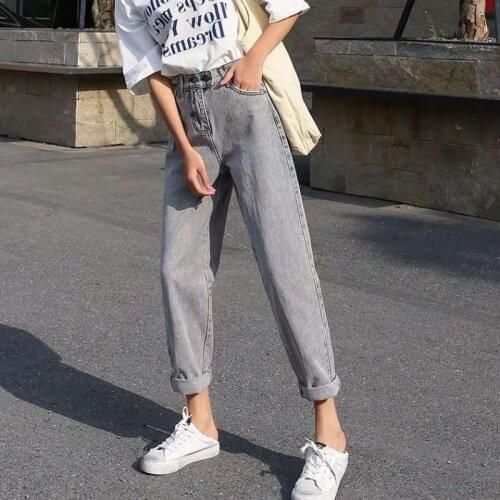 Jeans Womens Basic All-match Regular Vintage Casual Women Trousers Harajuku Pockets High Waist Leisure Females Jean for Girls