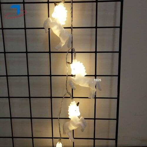 Fairy White Unicorn Battery String Lights LED Decoration For Holiday Christmas Garland New Year party wedding