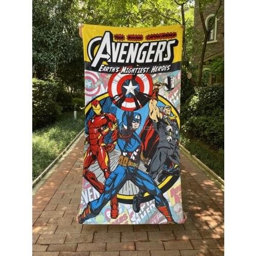 Disney The Avengers Captain America Cotton Cartoon Bath Towel Iron Man Thor Children Kids Boys Large Beach Towel Home Textile