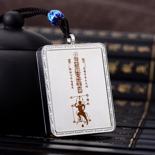 Kaiguang, Taoist jewelry, Zhaocaihua Taisui pendant, Titanium steel necklace, Taoist Amulet Pendant, Good luck exorcism Penda