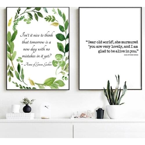 Anne of Green Gables Literary Quote Print Gallery Wall Art Pictures Canvas Painting Bookish Poster Farmhouse Sign Home Decor