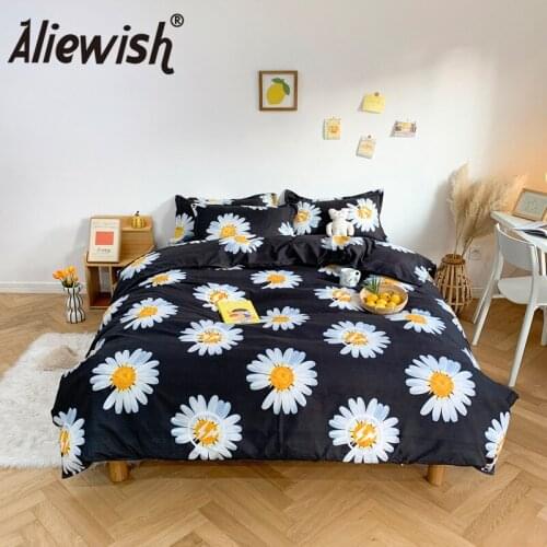 European Pastoral Floral Printed Duvet Cover Set Pillowcase Home Flat Bed Sheet Bedding Sets Quilt Covers King Size Bedclothes