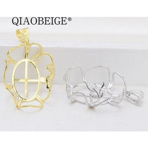 QIAOBEIGE 2pcs/lot DIY 925 Silver baroque pendant for jewelry findings components 925 sterling silver large products
