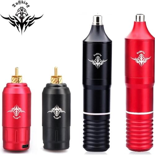 Tuffking Tattoo Machine With Wireless Tattoo Power Set Professional Wireless Tattoo kits RCA Interface Rotary Gun Tattoo Pen Kit