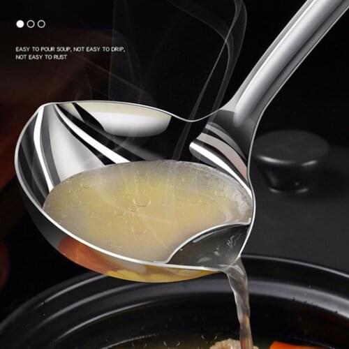 Stainless Steel Oil Separator Soup Ladle Food Fat Separator Skimmer Spoon Grease Sieve Filter Shovel Hot Pot Oil Filter Spoon